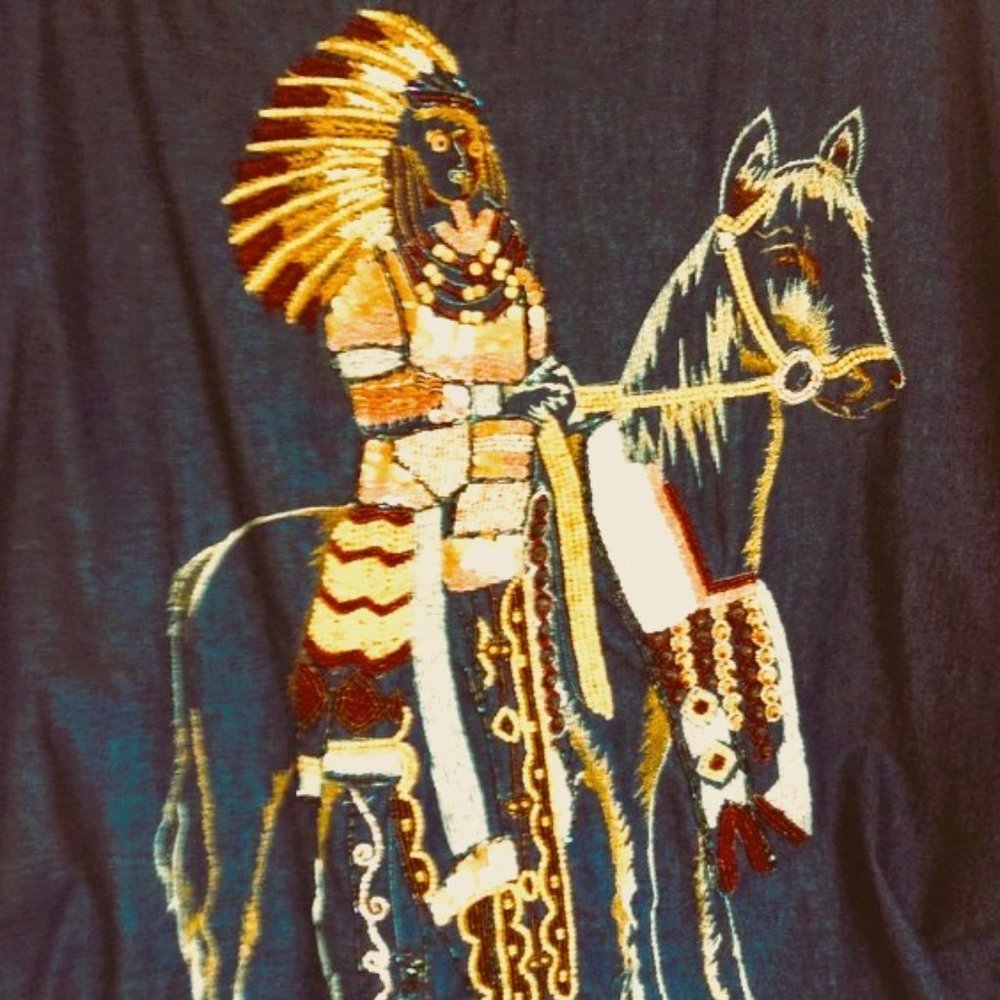 Denim Embordered Shirt